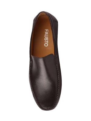 brown leather office wear loafers - 16131142 - Standard Image - 3