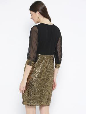 sheer sleeved sequined sheath dress - 16131751 - Standard Image - 3