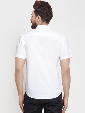 white solid casual shirt - 16131892 - Standard Image - 3