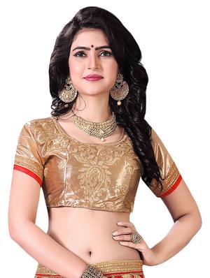 red embroidered a-line lehenga - 16132286 - Standard Image - 3