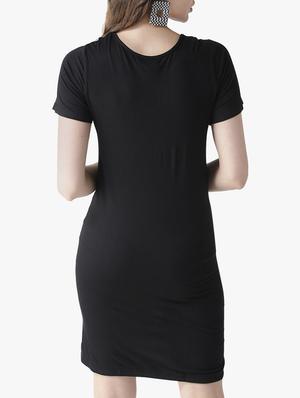 round neck solid shift dress - 16134470 - Standard Image - 3