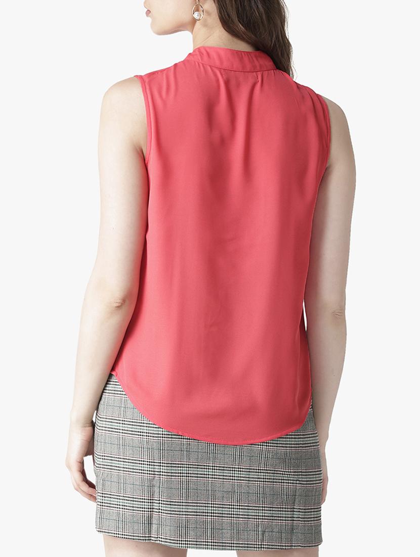 mock neck button detail top - 16134487 - Zoom Image - 3