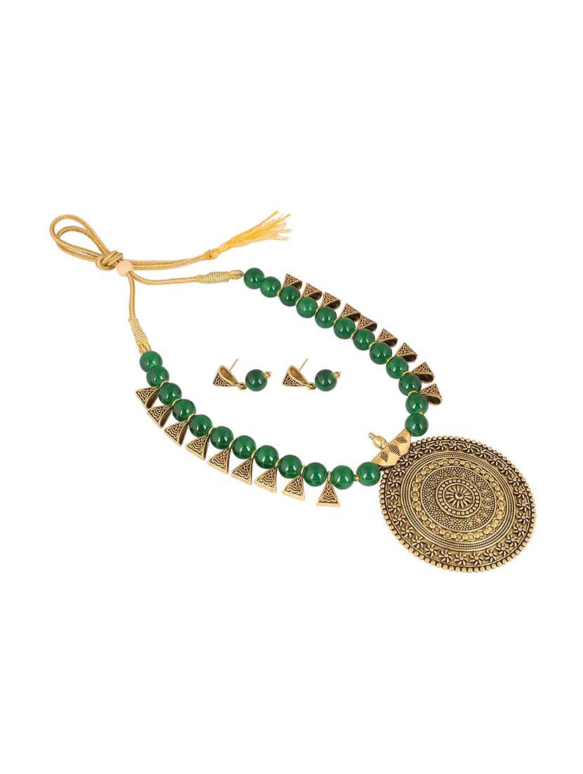 green brass long necklace - 16134495 - Zoom Image - 3