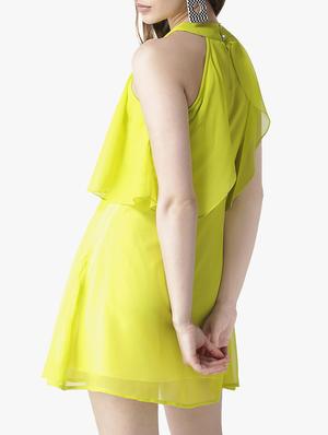 pleated overlay a-line dress - 16134504 - Standard Image - 3