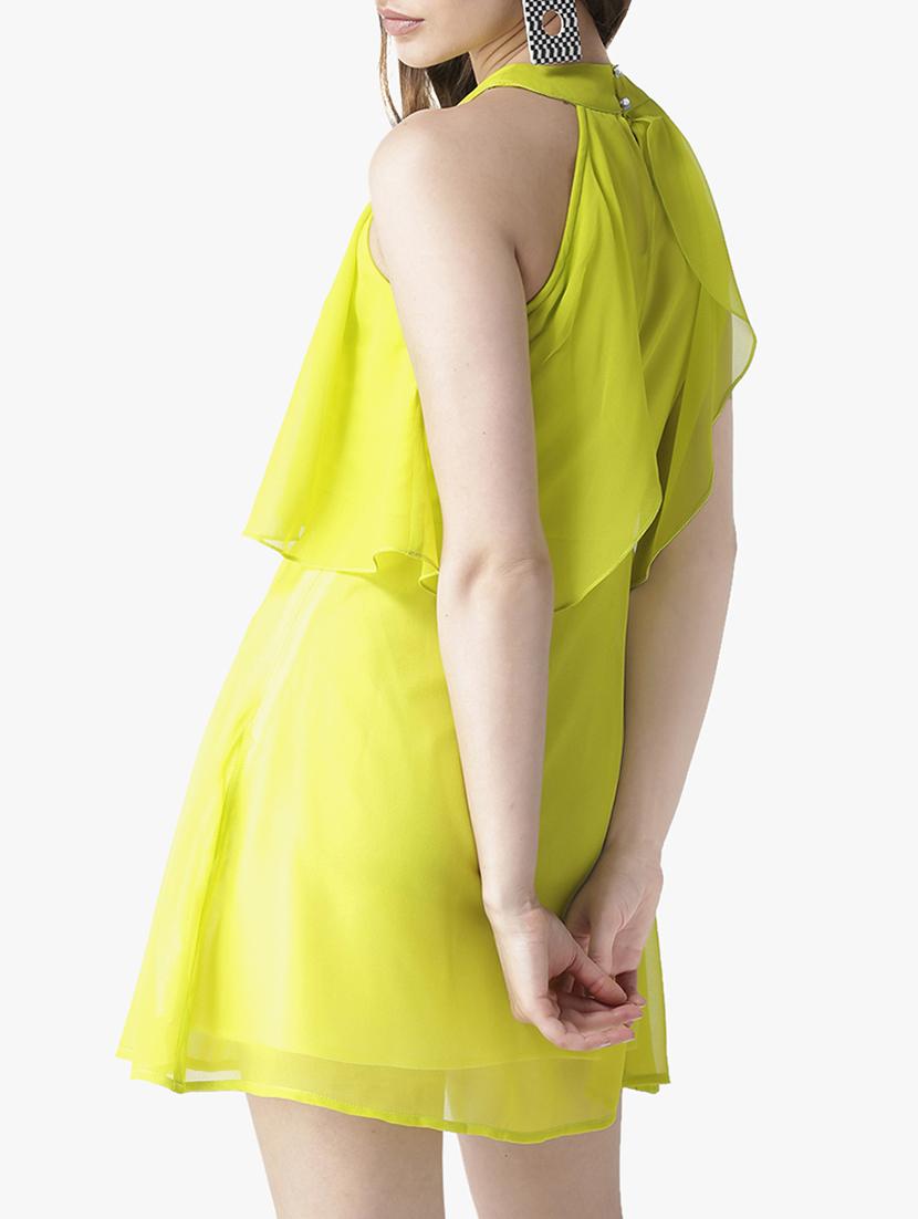 pleated overlay a-line dress - 16134504 - Zoom Image - 3