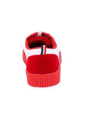 red suede lace up sneakers - 16134936 - Standard Image - 3
