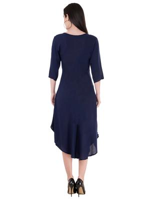 embroidered curved hem a-line dress - 16134985 - Standard Image - 3