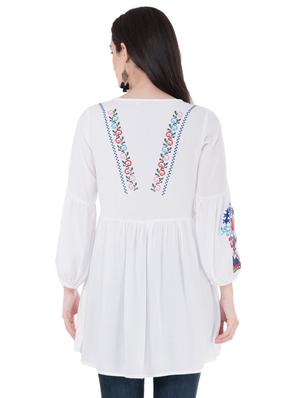 embroidered gathered top - 16134997 - Standard Image - 3
