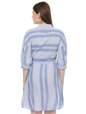 tie knot striped shirt dress - 16135849 - Standard Image - 3