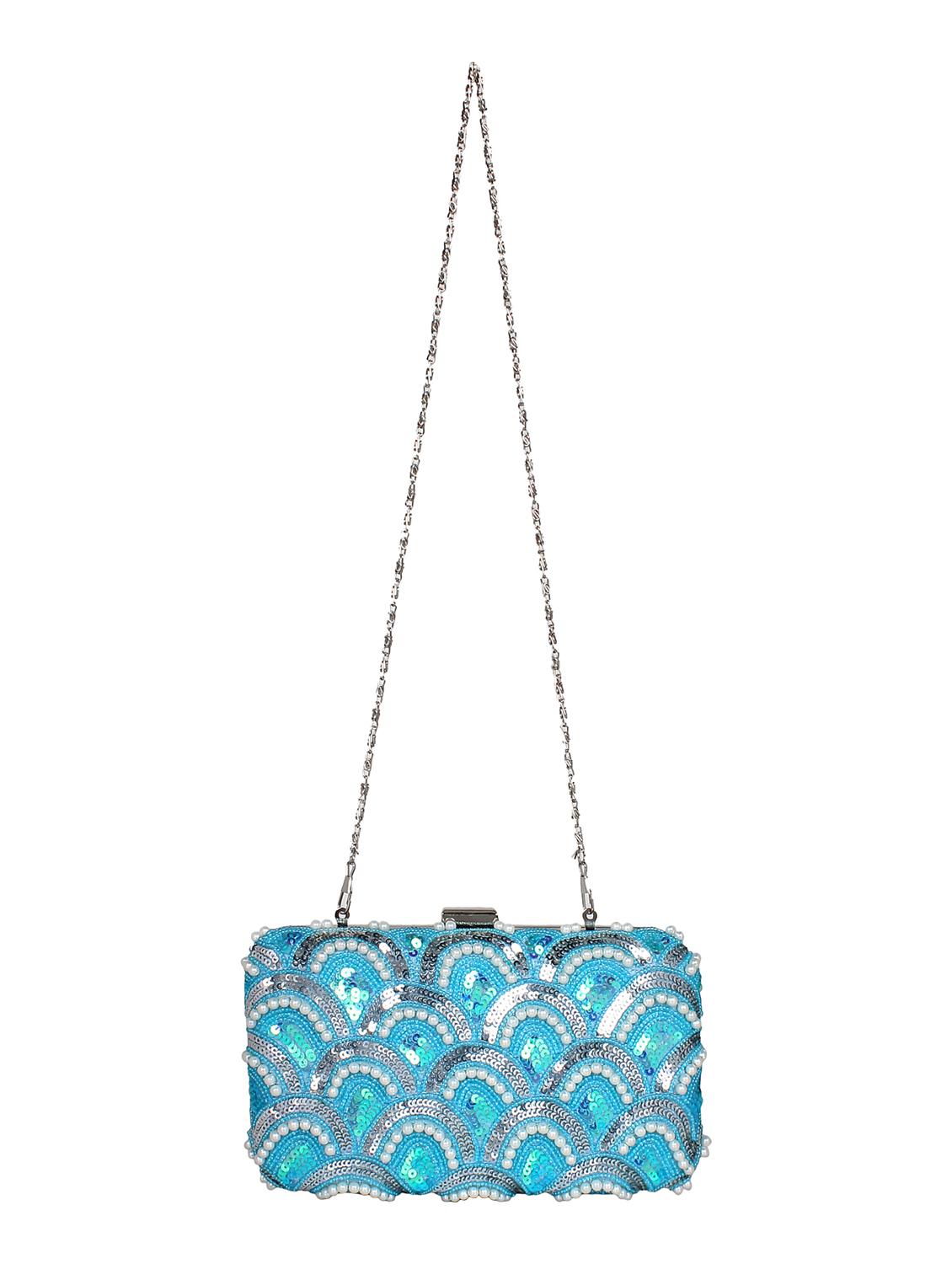 blue metal box clutch - 16136476 - Zoom Image - 6