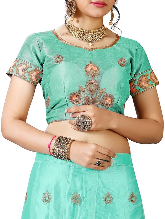 Embroidered a-line lehenga - 16136515 - Zoom Image - 3