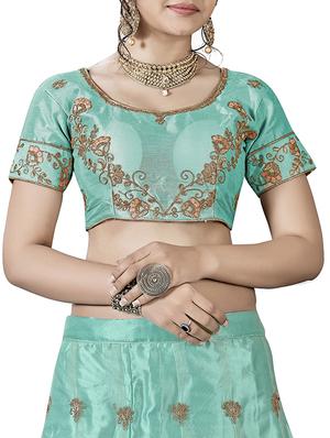 Embroidered a-line lehenga - 16136521 - Standard Image - 3