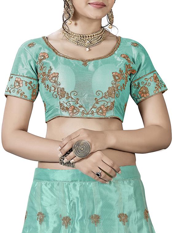 Embroidered a-line lehenga - 16136521 - Zoom Image - 3