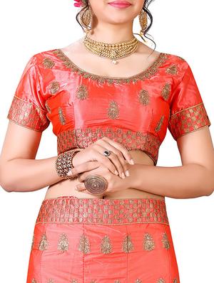 Embroidered a-line lehenga - 16136528 - Standard Image - 3