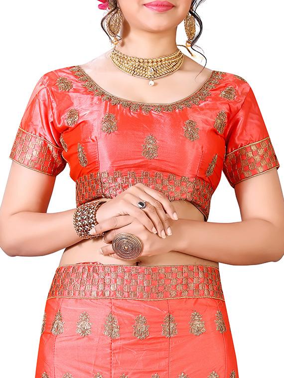 Embroidered a-line lehenga - 16136528 - Zoom Image - 3