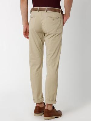 beige solid chinos - 16137403 - Standard Image - 3