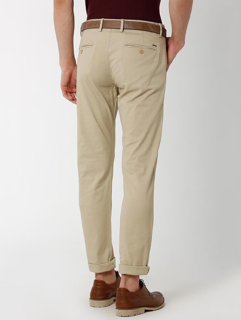 beige solid chinos - 16137403 - Zoom Image - 3
