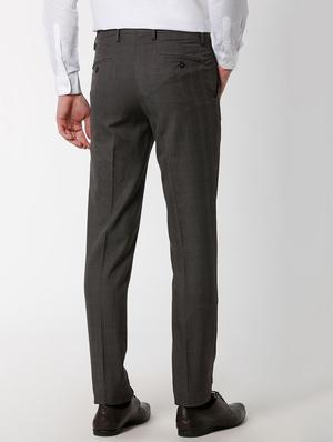 grey polyester blend flat front formal trouser - 16137414 - Standard Image - 3