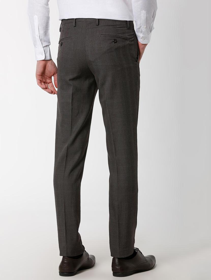 grey polyester blend flat front formal trouser - 16137414 - Zoom Image - 3