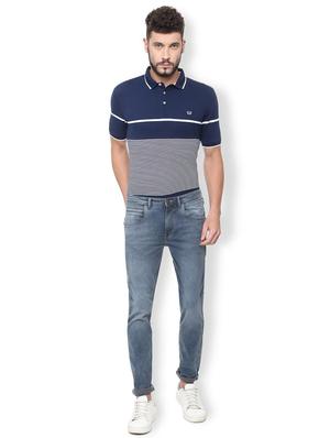 blue cotton blend light washed jeans - 16137421 - Standard Image - 3