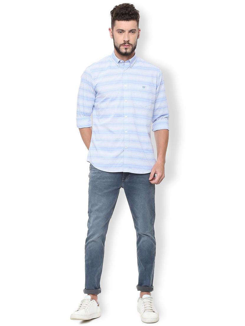 blue striped casual shirt - 16137430 - Zoom Image - 3