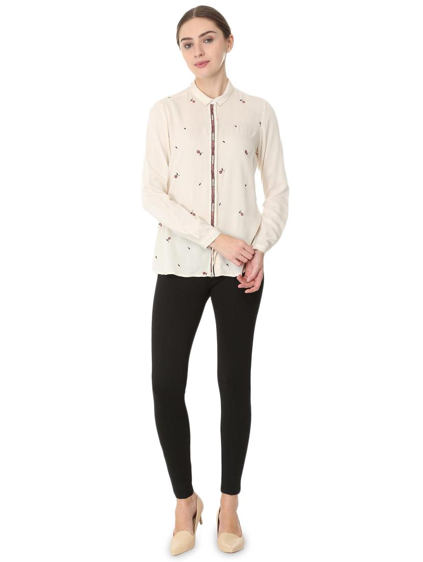 concealed placket ditsy floral shirt - 16138283 - Zoom Image - 3