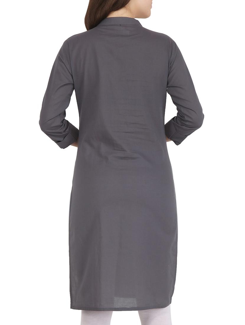 Solid straight kurta - 16138617 - Zoom Image - 3