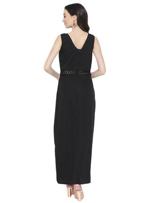 front slit lace insert maxi dress - 16138768 - Standard Image - 3