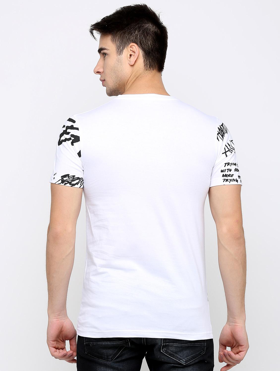 white typographic front print t-shirt - 16139248 - Zoom Image - 3