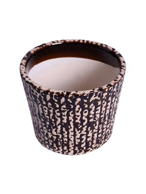 ceramic brown bucket polka dot table top planter - 16139759 - Standard Image - 3