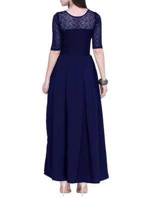 lace detail pleated maxi dress - 16139824 - Standard Image - 3