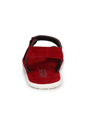 red suede back strap sandals - 16139962 - Standard Image - 3