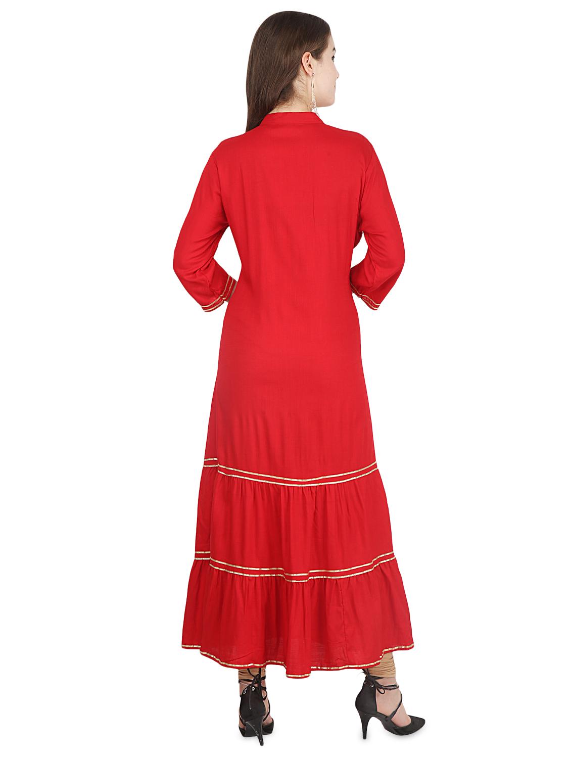 gota patti straight kurta - 16140286 - Zoom Image - 3