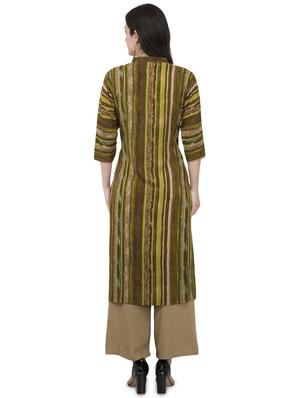 Striped straight kurta - 16140611 - Standard Image - 3