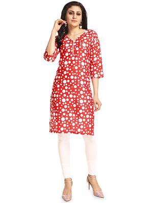 Polka dots straight kurta - 16140902 - Standard Image - 3