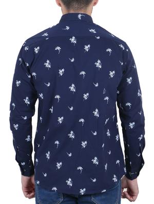 blue floral printed casual shirt - 16141224 - Standard Image - 3