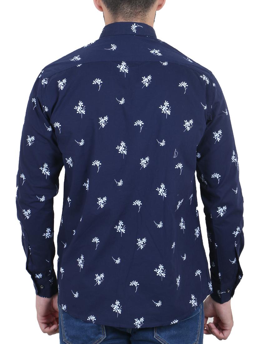 blue floral printed casual shirt - 16141224 - Zoom Image - 3