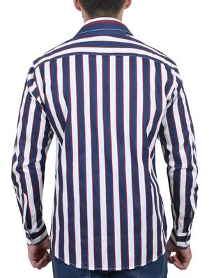 navy blue cotton blend casual shirt - 16141234 - Standard Image - 3