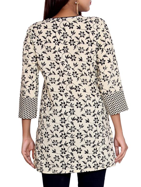 Floral straight kurti - 16141746 - Zoom Image - 3