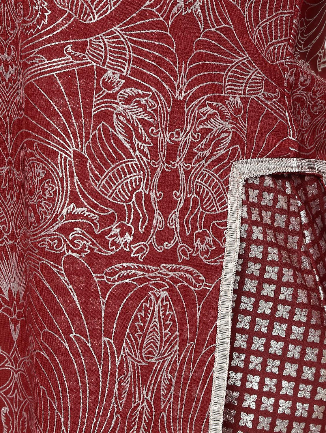 foil printed layered kurta - 16141897 - Zoom Image - 6