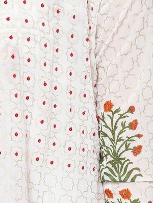 printed a-line kurta with jacket - 16141903 - Standard Image - 6