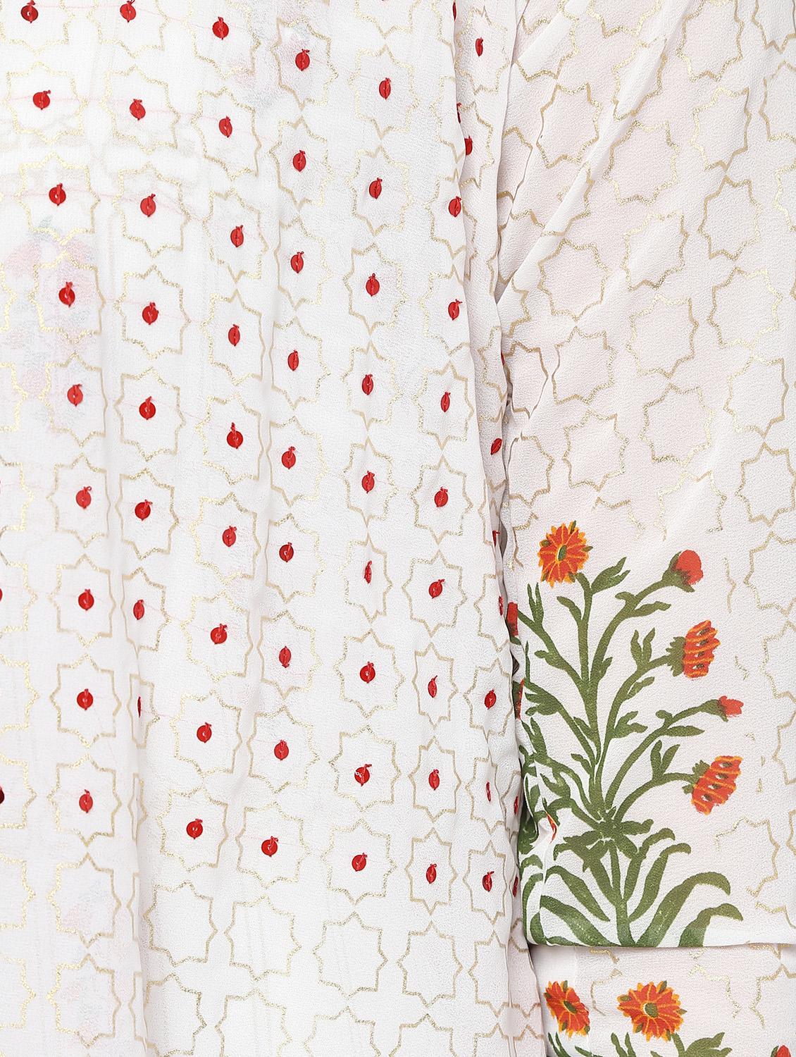 printed a-line kurta with jacket - 16141903 - Zoom Image - 6