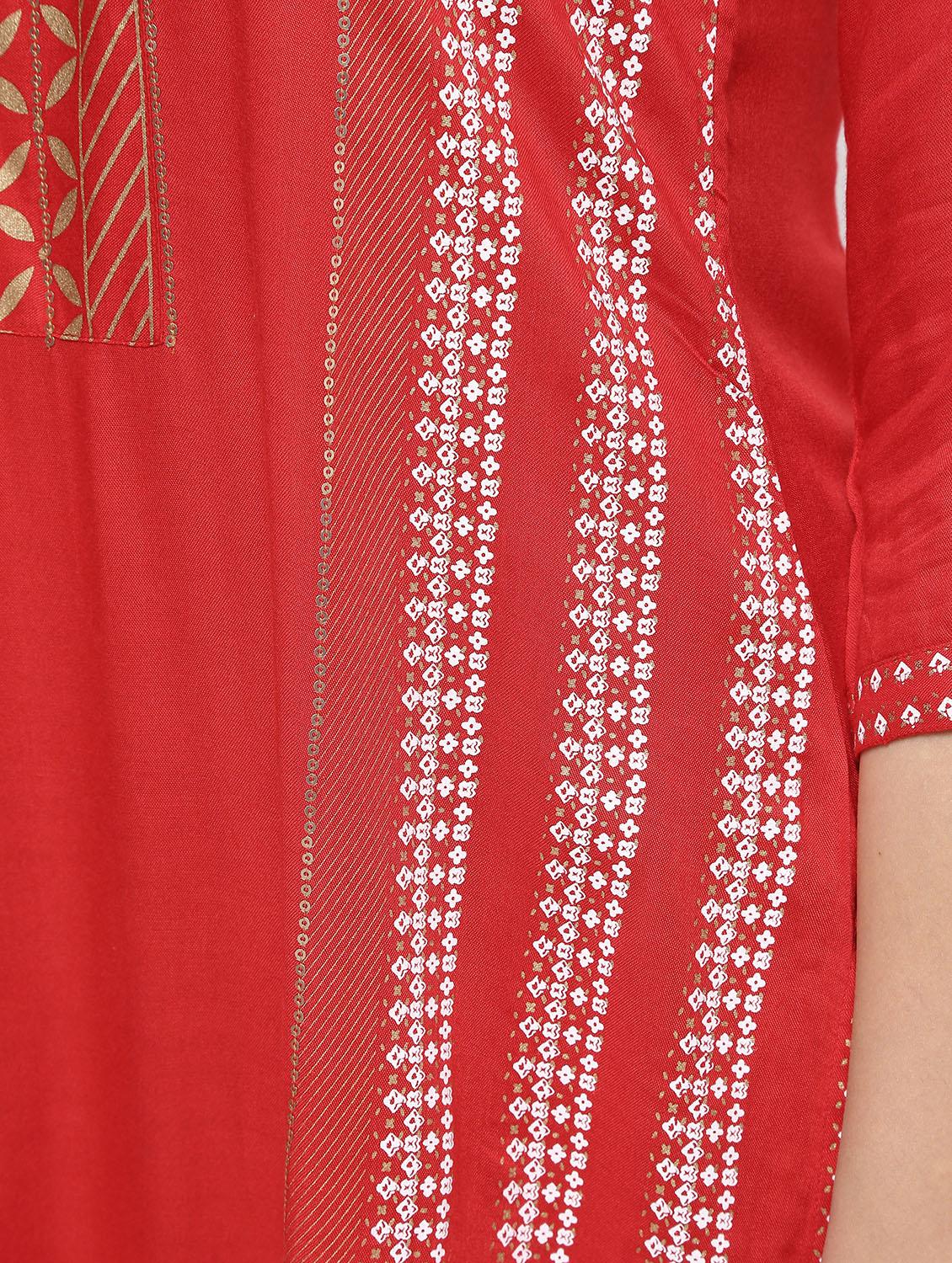 printed straight kurta - 16141913 - Zoom Image - 6