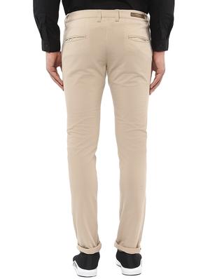 beige solid chinos - 16142204 - Standard Image - 3