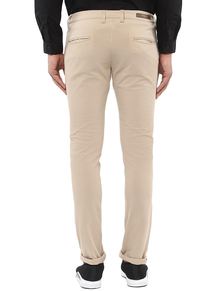 beige solid chinos - 16142204 - Zoom Image - 3