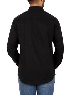 black solid casual shirt - 16142617 - Standard Image - 3