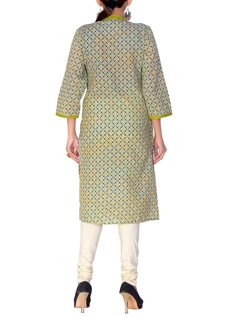 contrast straight kurta - 16143145 - Zoom Image - 3
