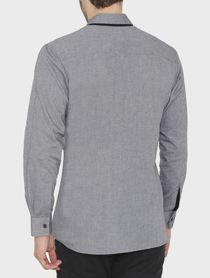 grey cotton casual shirt - 16157226 - Standard Image - 3