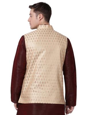beige cotton nehru jacket - 16157293 - Standard Image - 3