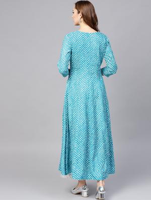 Embroidered Anarkali leheriya kurta - 16157627 - Standard Image - 3